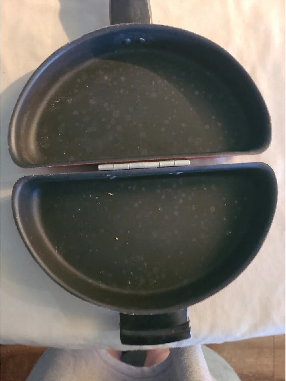Vintage Mirro Folding Omelet Pan Maker Double Fryer  With French & Puffy Recipes
